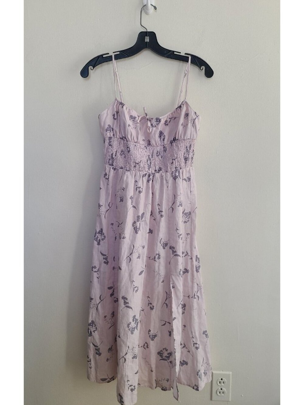 NWT Aritzia Wilfred Genoa Linen Midi Dress Floral Print size S